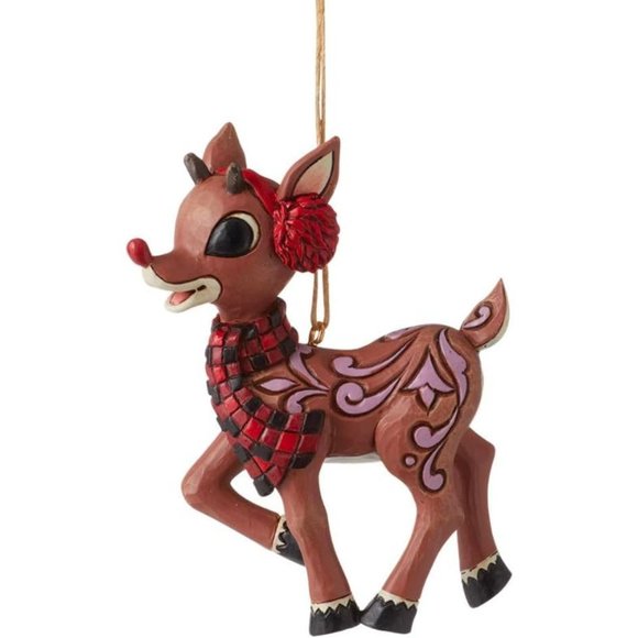 Jim Shore Rudolph The Red-Nosed Reindeer Wearing Earmuffs...